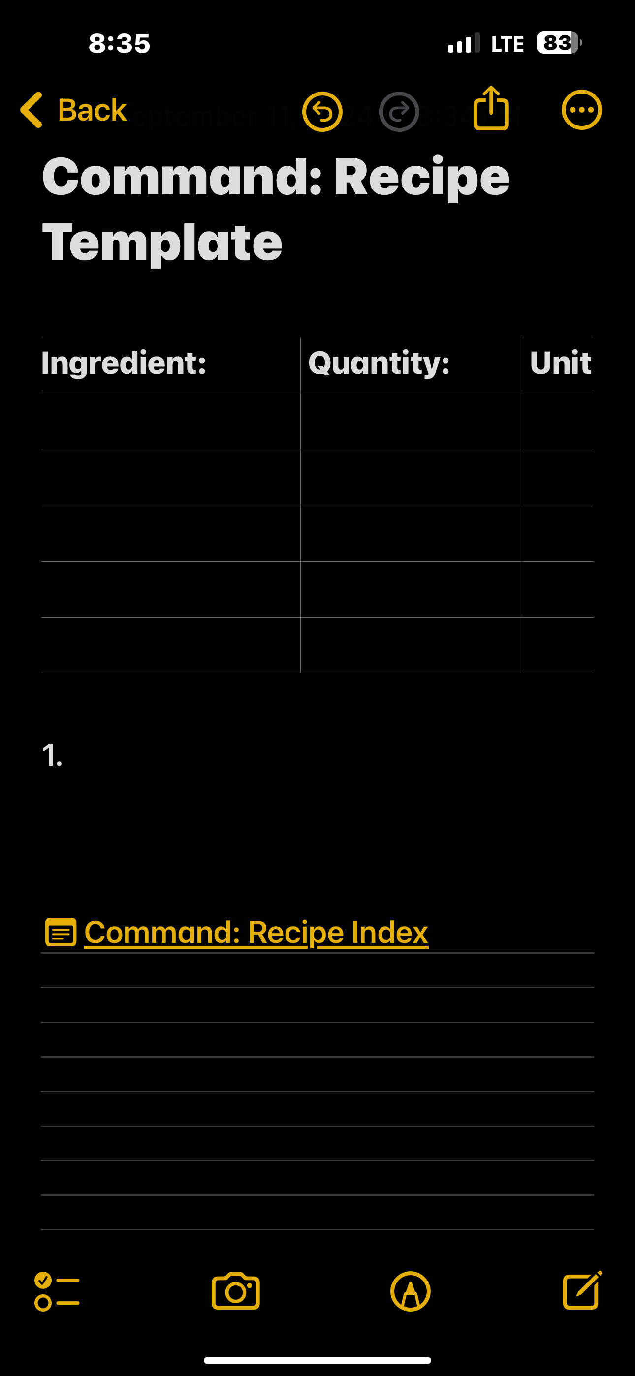 Index Repie Book The Recipe Books Part 3: Quick Build Recipe Book (Apple Notes) – The ...